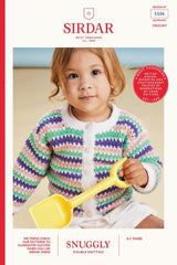 Sirdar Snuggly DK Pattern 5506 - Crochet Seaside Ripples Cardigan