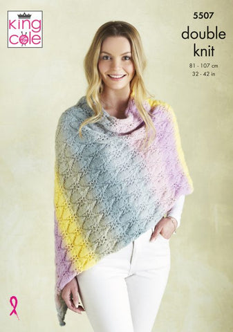 King Cole Curiosity DK Pattern 5507 - Ponchos & Snood