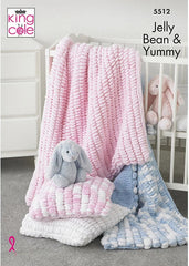 King Cole Jelly Bean Pattern 5512 - Cot Blanket, Pram Blanket & Cushion
