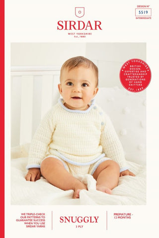Sirdar Snuggly 3 Ply Pattern 5519 - Little Ribbed Shorts Set