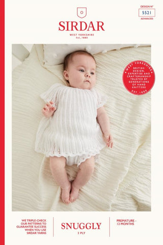 Sirdar Snuggly 2 Ply Pattern 5521 - Scallop Pattern Dress & Pants