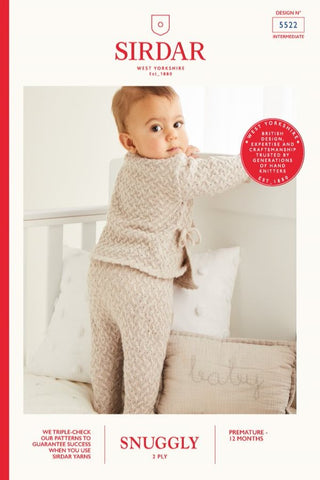 Sirdar Snuggly 2 Ply Pattern 5522 - Tie-Side Top & Trouser Suit