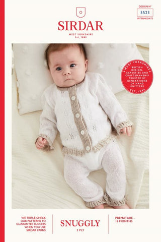 Sirdar Snuggly 2 Ply Pattern 5523 - Little Lacy Trouser Suit