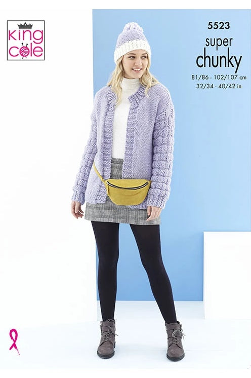 King Cole Timeless Super Chunky Pattern 5523 - Cardigans & Hats