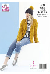 King Cole Timeless Super Chunky Pattern 5523 - Cardigans & Hats