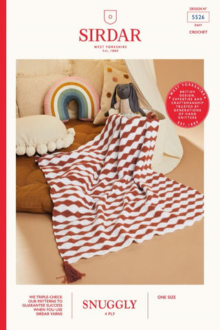 Sirdar Snuggly 4 Ply Pattern 5526 - Crochet Diamond Blanket