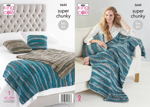 King Cole Quartz Super Chunky Pattern - 5643 Throws & Cushions