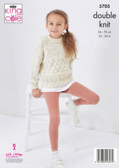 King Cole Big Value Tweed DK Pattern 5705 - Cardigan & Sweater