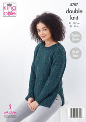 King Cole Big Value Tweed DK Pattern 5707 - Cardigan & Sweater