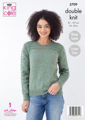 King Cole Big Value Tweed DK Pattern 5709 - Cardigan & Sweater
