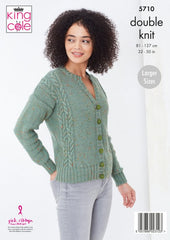 King Cole Big Value Tweed DK Pattern 5710 - Sweater & Cardigan