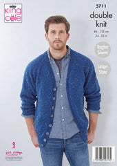 King Cole Big Value Tweed DK Pattern 5711 - Cardigan & Sweater
