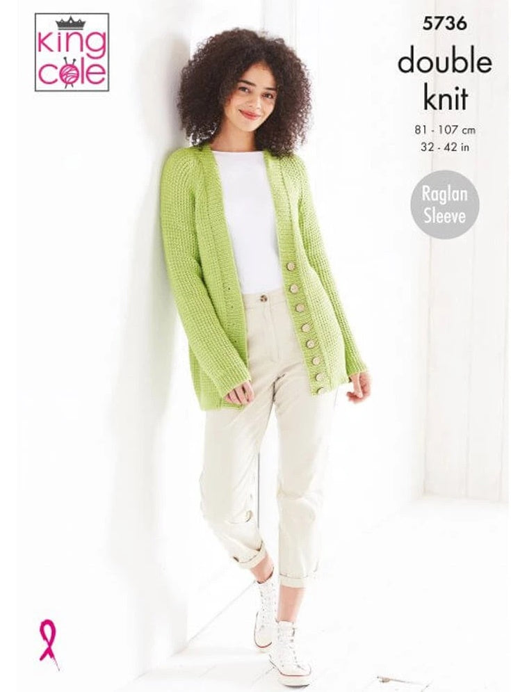 King Cole Cottonsoft DK Pattern 5736 - Cardigan & Sweater