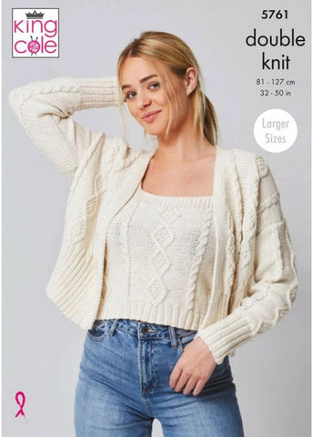 King Cole Cottonsoft DK Pattern 5761 - Top & Cardigan