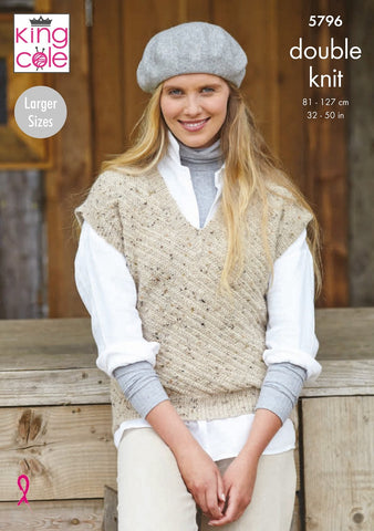 King Cole Homespun DK Pattern 5796 - Tanks