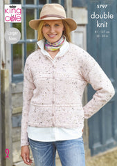 King Cole Homespun DK Pattern 5797 - Cardigan & Waistcoat