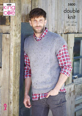 King Cole Homespun DK Pattern 5800 - Waistcoat & Tank