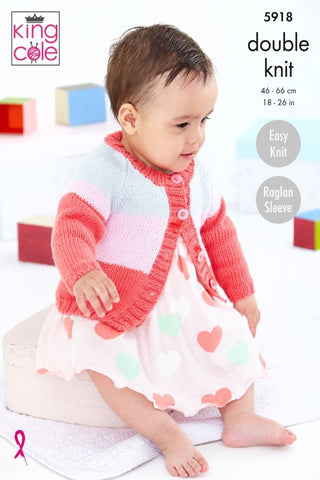 King Cole Cottonsoft DK Pattern 5918 - Sweater, Hat & Cardigan