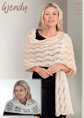 Wendy Celeste DK   Pattern 5919  - Knitted Shoulder Warmer & Wrap - NOW €1.00