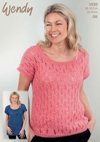 Wendy Celeste DK or Air  Pattern 5920  - Knitted Ladies Tunic and Sweater - NOW €1.00