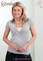 Wendy Celeste DK or Air  Pattern 5922  - Knitted Ladies Wraparound Tunic Top Cardigan - NOW €1.00