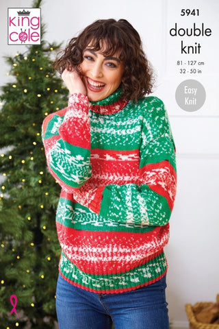 King Cole Fjord DK Pattern 5941 - Sweaters, Cowl & Hat
