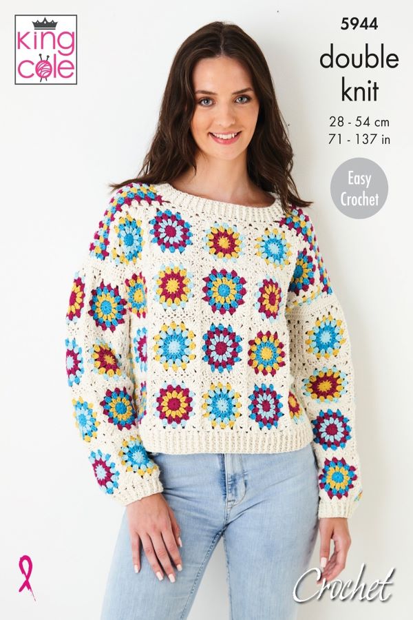 King Cole Cottonsoft DK Crochet Pattern 5944 - Sweaters