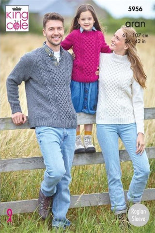 King Cole Wool Aran Pattern 5956 - Sweaters