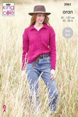 King Cole Wool Aran Pattern 5961 - Sweater & Tank Top