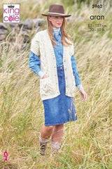 King Cole Wool Aran Pattern 5962 - Cardigan & Waistcoat