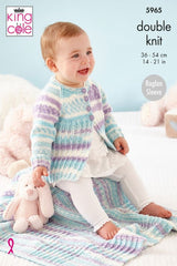 King Cole Cherished DK Pattern 5965 - Matinee Coat, Cardigan & Blanket