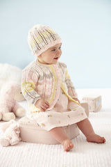 King Cole Cherished DK Pattern 5966 - Cardigan, Dress, Hat & Bootees