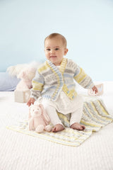 King Cole Cherished DK Pattern 5967 Sweater, Cardigan, Hat & Blanket