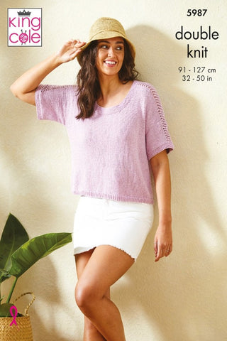King Cole Linendale DK Pattern 5987 - Ladies Tops