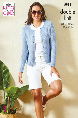 King Cole Linendale DK Pattern 5988 - Cardigan & Top