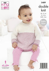 King Cole Cotton Top DK Pattern 5489 - Top, Cardigan & Hat