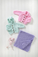 King Cole Big Value Baby Chunky Pattern 6017 - Hooded Jackets, Cardigan & Blanket