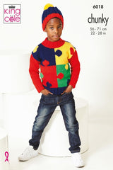 King Cole Big Value Chunky Pattern 6018 - Sweaters & Hats