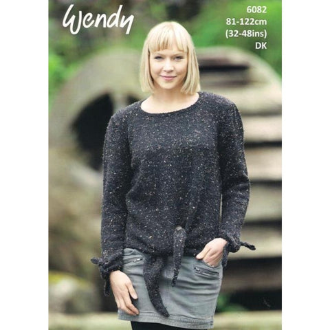 Wendy Harris DK Pattern 6082 - Sweater with Tie Front & Sleeves - NOW €1.00
