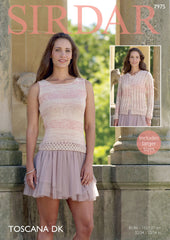 Sirdar Toscana DK Pattern 7975 - Eyelet Cardigan & Top - NOW €1.00