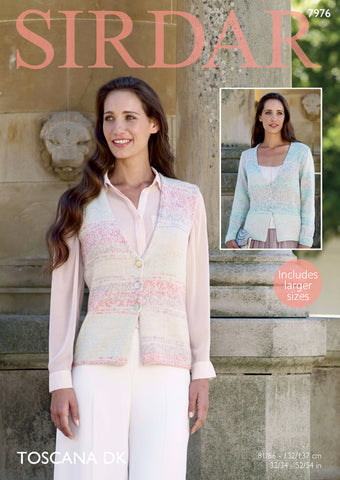 Sirdar Toscana DK Pattern 7976 - Cardigan & Waistcoat - NOW €1.00