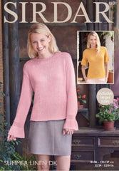 Sirdar Summer Linen DK Pattern 8131  Long & Short Sleeved Tops - NOW €1.00