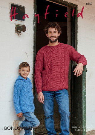 Hayfield Bonus Aran Pattern 8167 - Sweaters