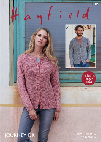 Hayfield Journey DK Pattern 8186 - Cardigans - NOW €1.00