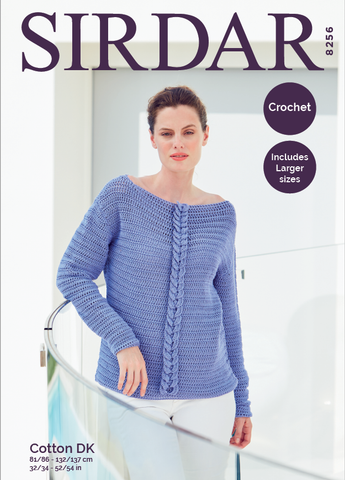 Sirdar Cotton DK Pattern 8256 - Crochet Sweater