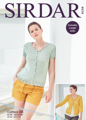 Sirdar Cotton DK Pattern 8258 - Cardigans