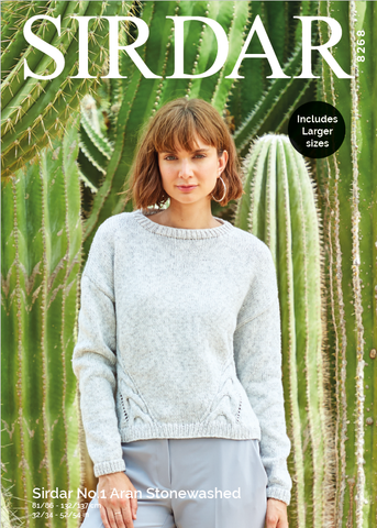 Sirdar No.1 Aran Stonewashed Pattern 8268 - Sweater - NOW €1.00