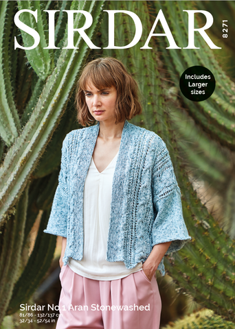 Sirdar No.1 Aran Stonewashed Pattern 8271 - Kimono - NOW €1.00