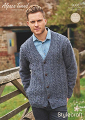 Stylecraft  Alpaca Tweed DK Pattern 9008  -  Mens Cardigans