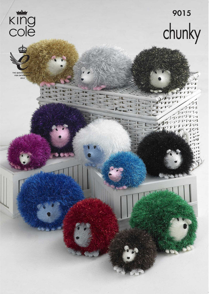 King Cole Tinsel Chunky Pattern 9015 Knit Hedgehog Toys
